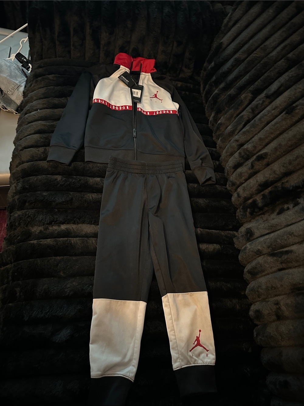 Jordan Black, White & Red Track Jacket with Jumpman Logo